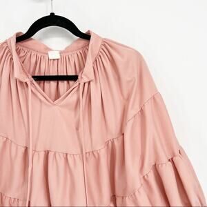 ⭐Pink Panel Butterfly Sleeve Top